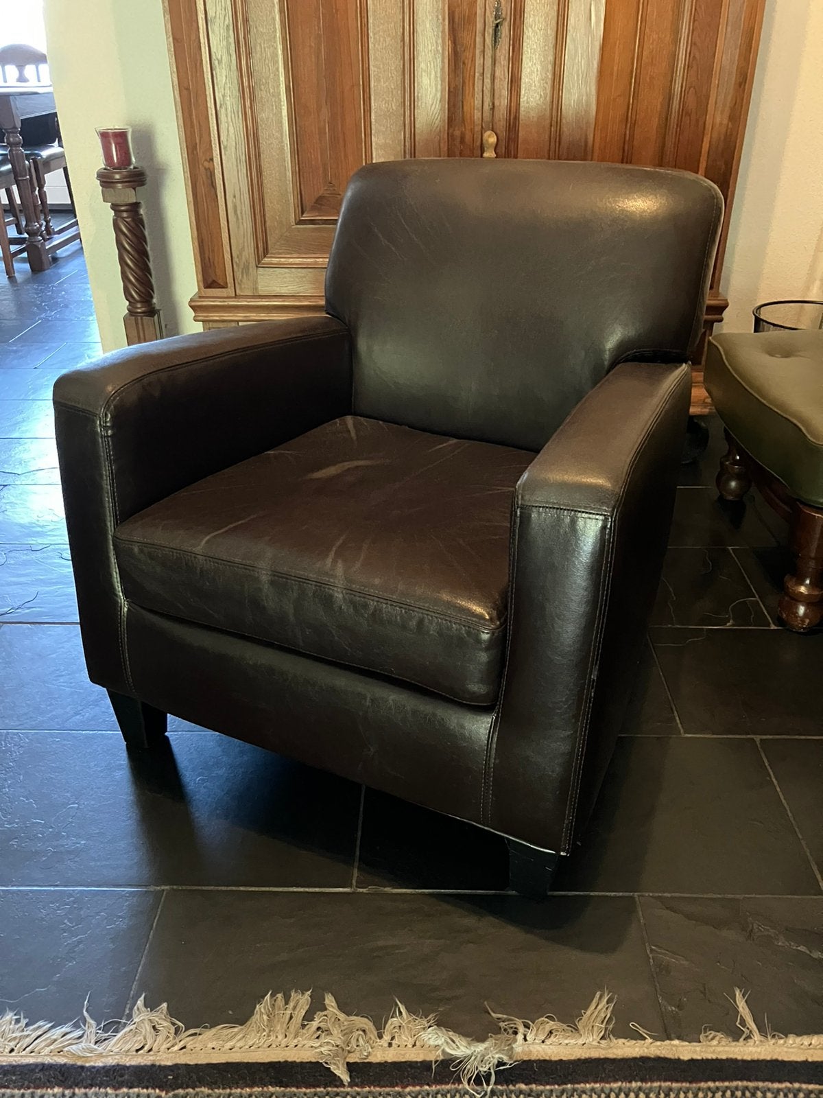 Gratis leren fauteuil, Ophalen, Gebruikt, 50 tot 75 cm, Leer