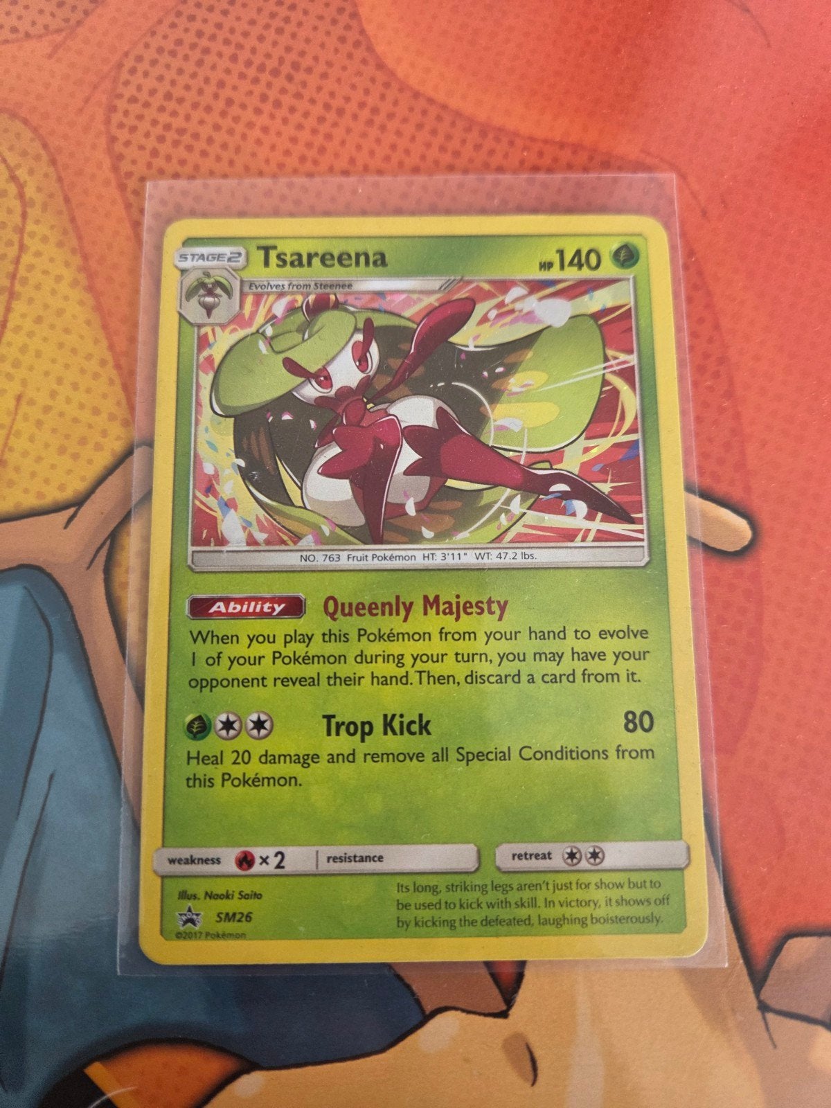 Tsareena SM26 Pokemon kaart promo, Ophalen of Verzenden, Zo goed als nieuw, Losse kaart