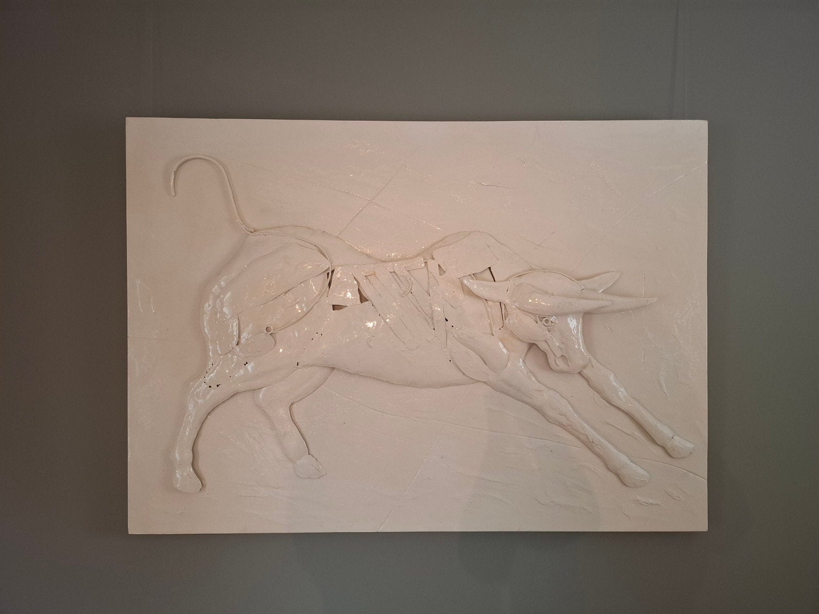 wanddecoratie, kunstwerk voor aan de muur, stier, Ophalen