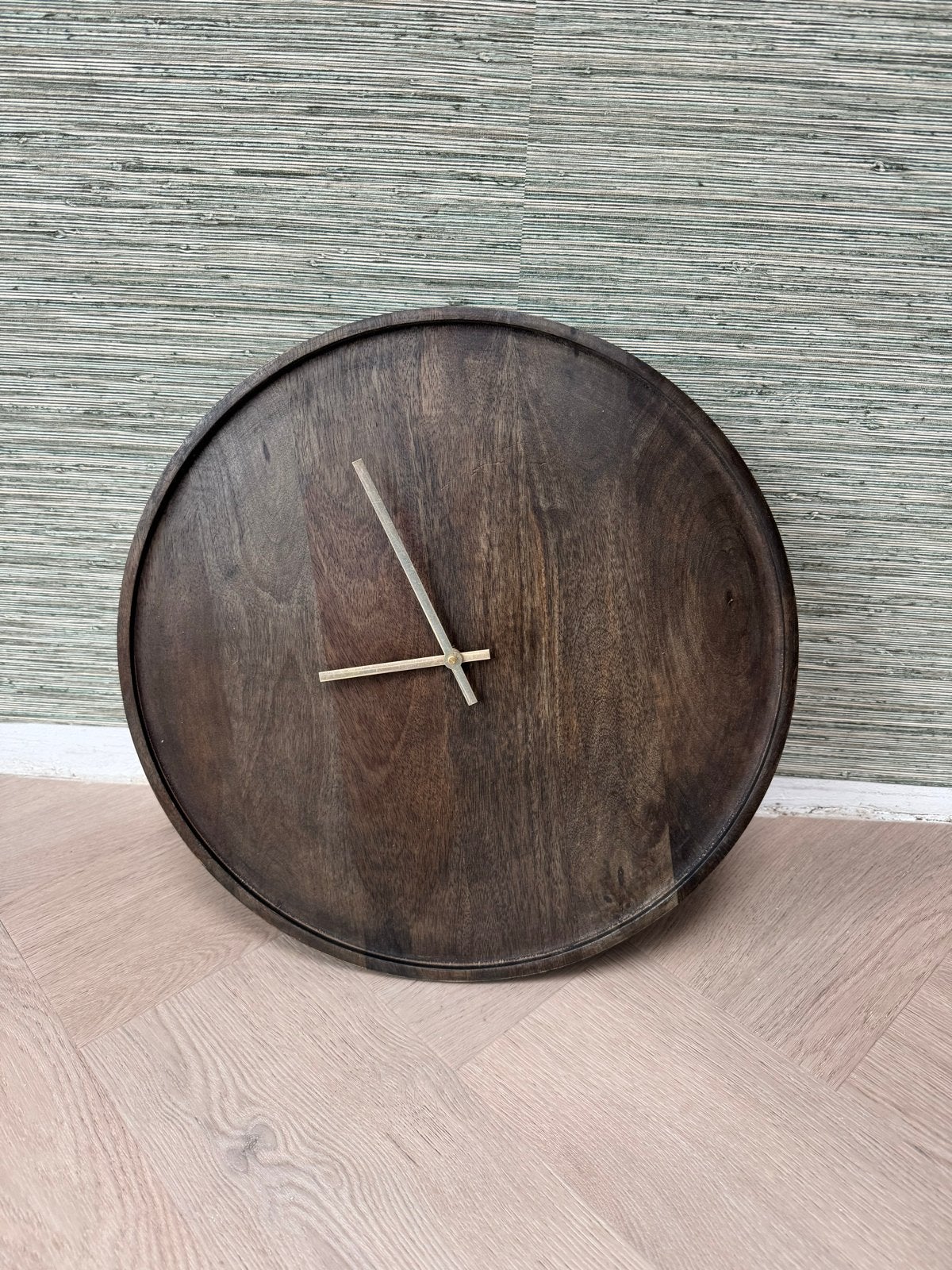 Stijlvolle houten wandklok - Modern design, Ophalen, Bruin, Analoog, Werkt op batterijen