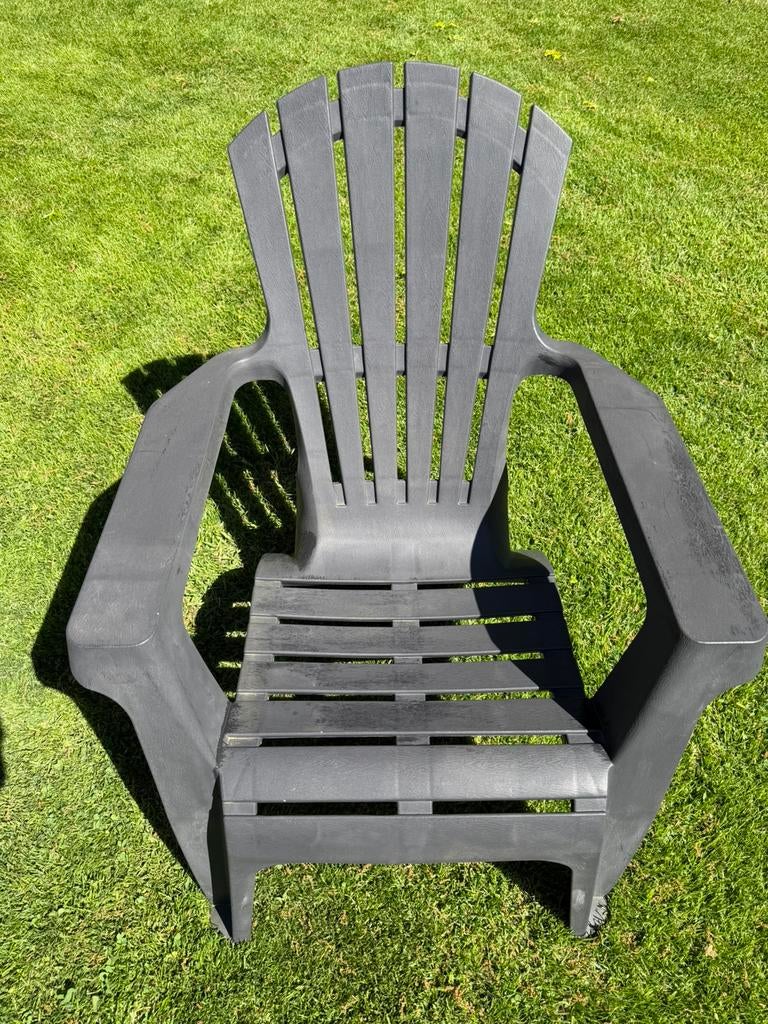 Lounge stoel antraciet kunstof zeer goede staat, Ophalen, Zo goed als nieuw, Kunststof