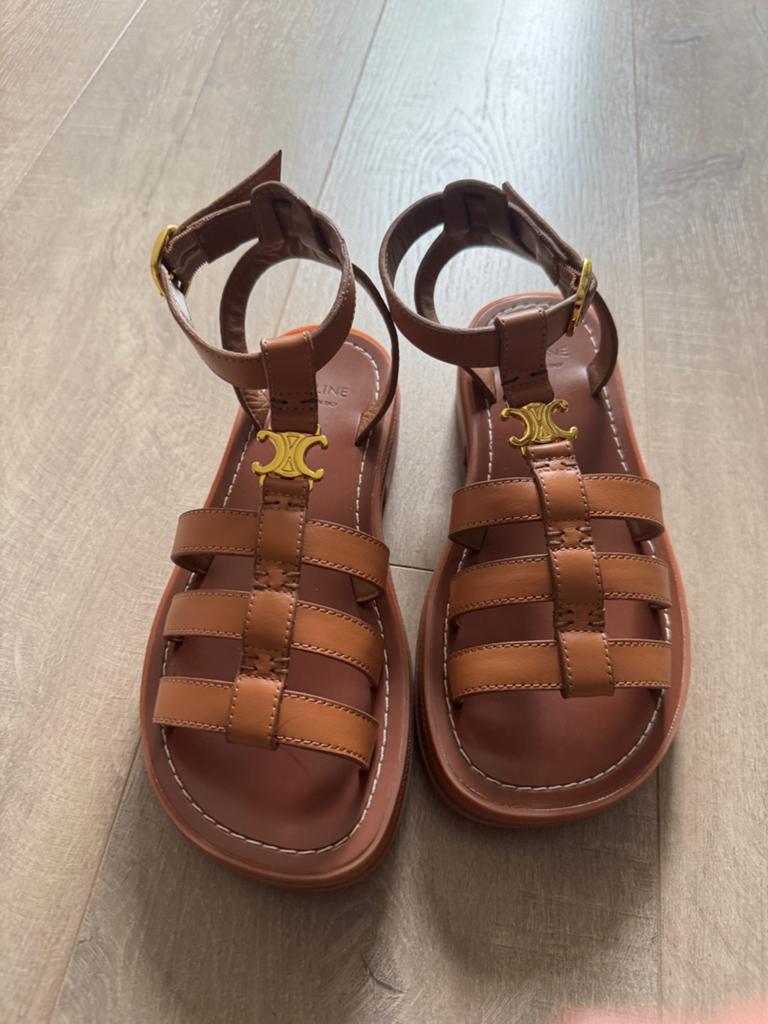Sandalen Celine cognac kleur maat 37, nieuw!, Bruin, Verzenden, Nieuw, Sandalen of Muiltjes