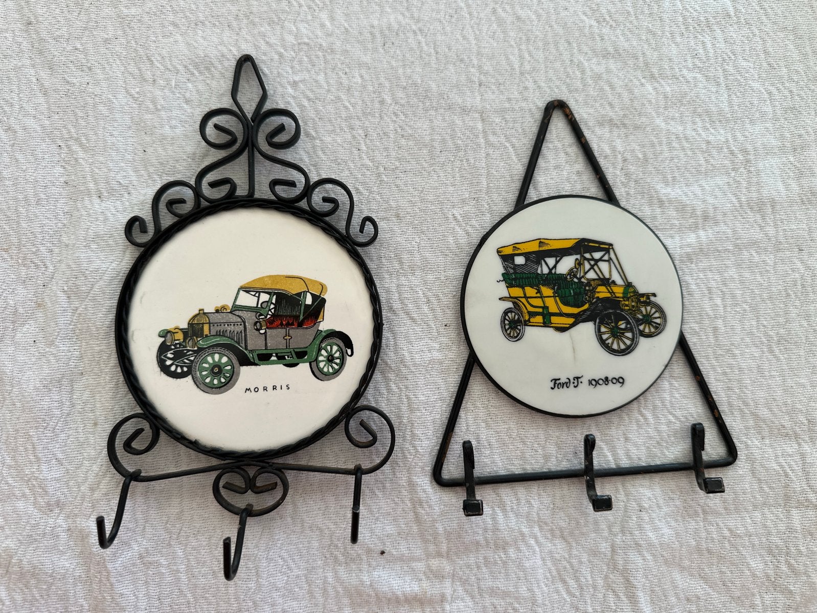 Vintage sleutelhangers klassieke auto's (Morris & Ford T, Ophalen of Verzenden, Gebruikt, Auto's
