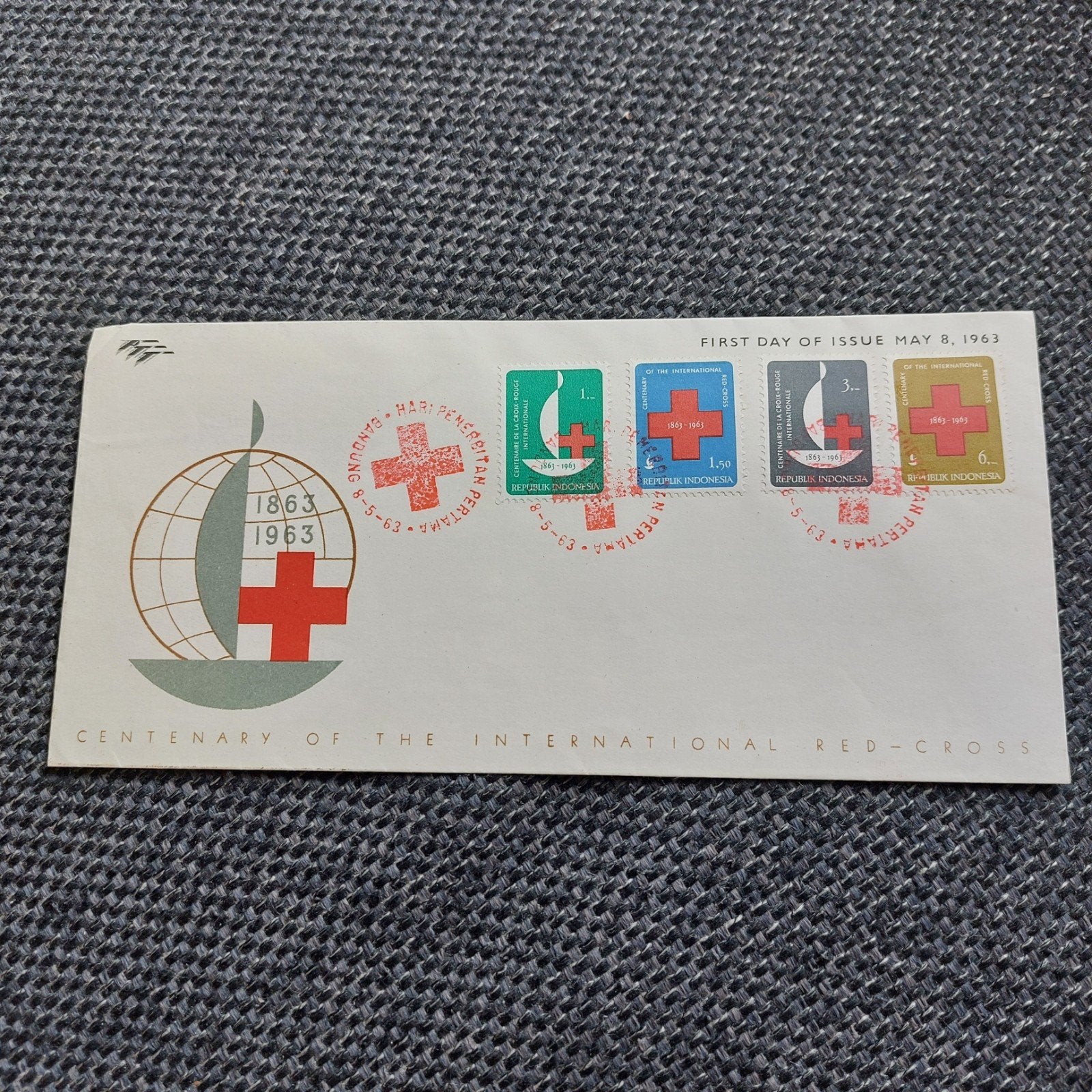 Eerste Dag Envelop Rode Kruis Indonesië 1963, Ophalen of Verzenden, Nederland