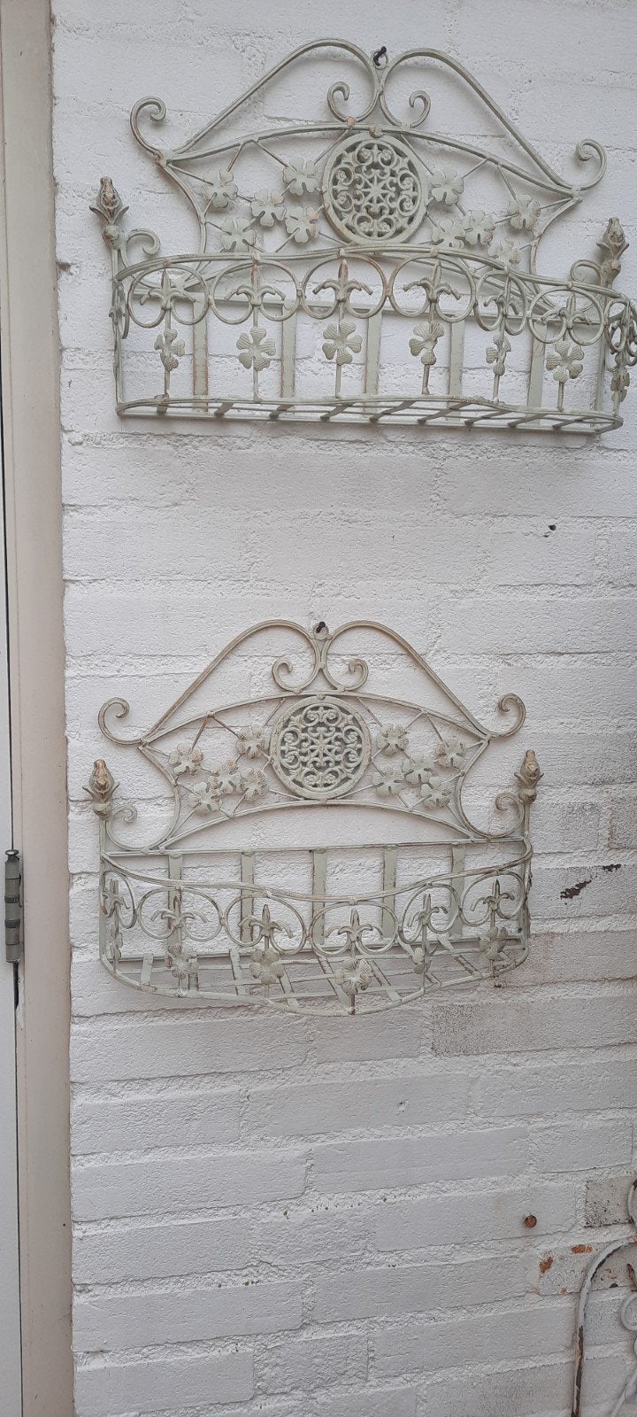 Set van 2 Antieke IJzeren Plantenbakken / Muurdecoratie, Ophalen of Verzenden, Nieuw