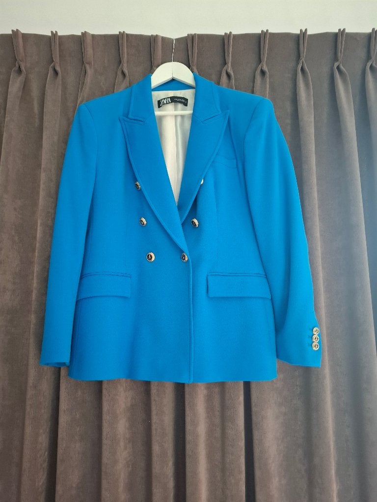 Zara Blazer Blauw met Gouden Knopen - Maat XL, Kleding | Dames, Blauw, Zara, Maat 42/44 (L), Ophalen of Verzenden