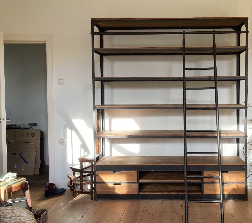 Loods 5 Open Boekenkast industrieel, Ophalen, 200 cm of meer, Industriele uitstraling, 150 tot 200 cm