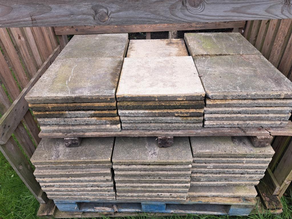 Terrastegels 40 bij 40, Tuin en Terras, Ophalen of Verzenden, Gebruikt, Beton, Terrastegels