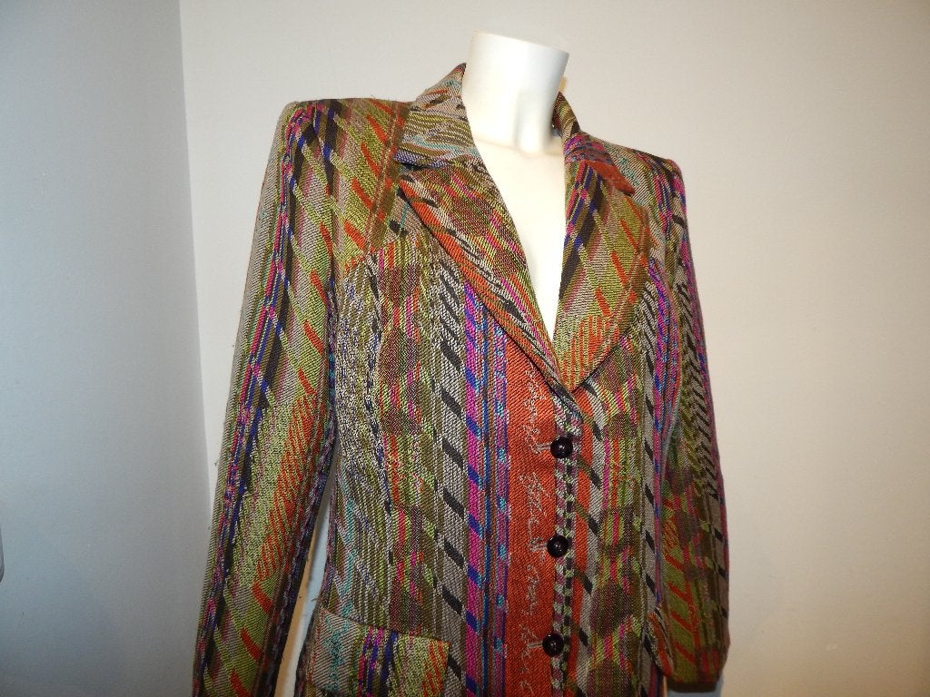 Bazar Christian Lacroix mooie wollen blazer multi color IT44, Maat 38/40 (M), Zo goed als nieuw, Jasje, Christian lacroix