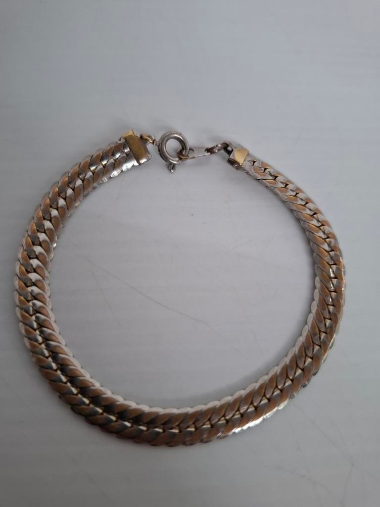 Goud- en zilverkleurige armband, Ophalen of Verzenden, Gebruikt, Goud