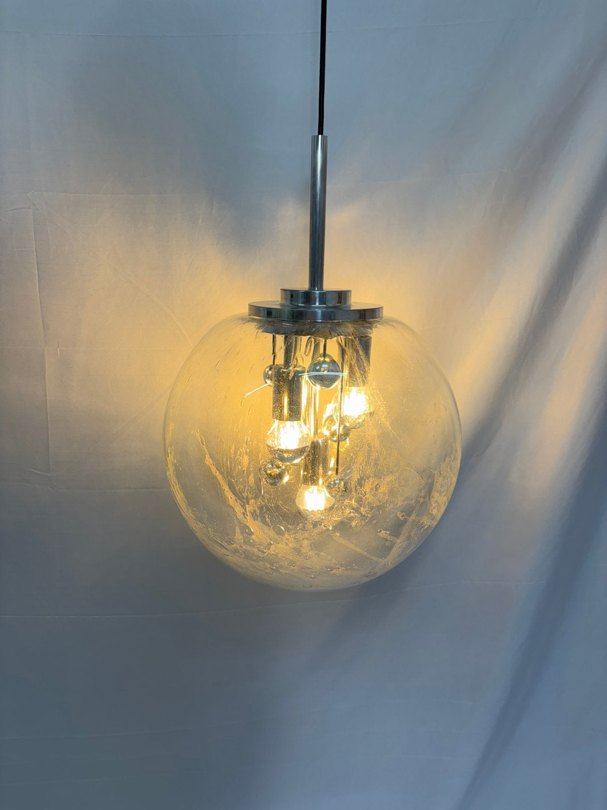 Vintage Big Ball Doria Leuchten "Sputnik" hanglamp ‘60/’70, Ophalen, Gebruikt, Glas