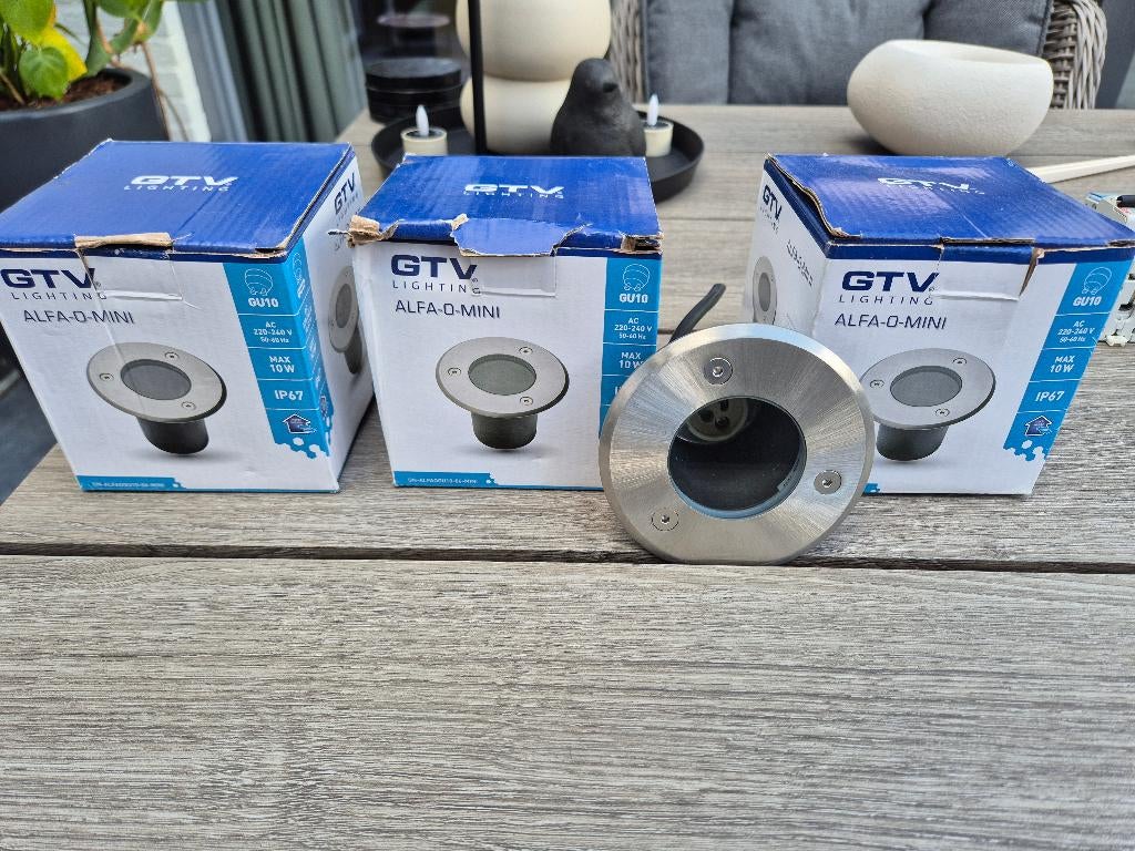 Tuin grondspots GTV Lighting 4 stuks, Tuin en Terras, Buitenverlichting, Ophalen of Verzenden, Nieuw, Netvoeding, Minder dan 50 watt