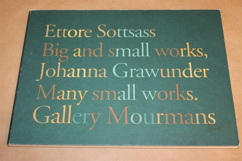 Ettore Sottsass — Design Catalogus Gallery Mourmans 1995, Boeken, Ophalen of Verzenden, Gelezen, Fotografen