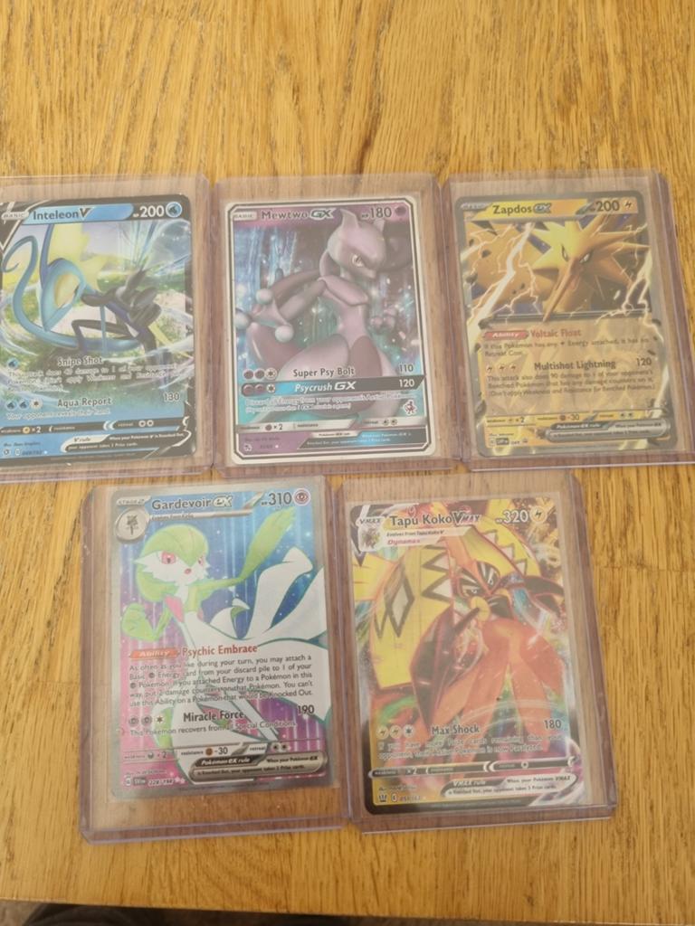 Pokémon Kaarten Collectie: Inteleon V, Mewtwo GX, Zapdos GX, Ophalen of Verzenden, Zo goed als nieuw, Meerdere kaarten