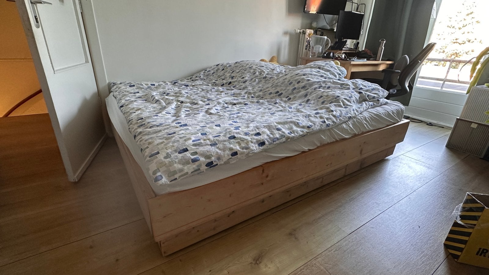 IKEA VEVÅG pocketveringmatras 160x200 met stevig houten bedf, Ophalen, Gebruikt, Tweepersoons, 200 cm