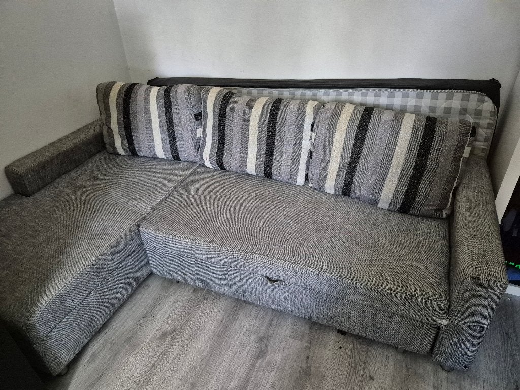 Slaapbank hoekbak, Ophalen, Gebruikt, 100 tot 125 cm, 150 tot 200 cm