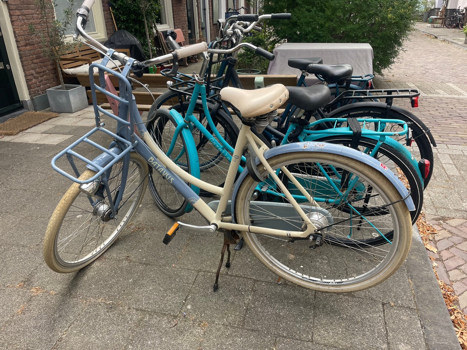 Batavus omafiets opknapper met rek, Ophalen, Handrem, Schijfrem, 53 tot 56 cm