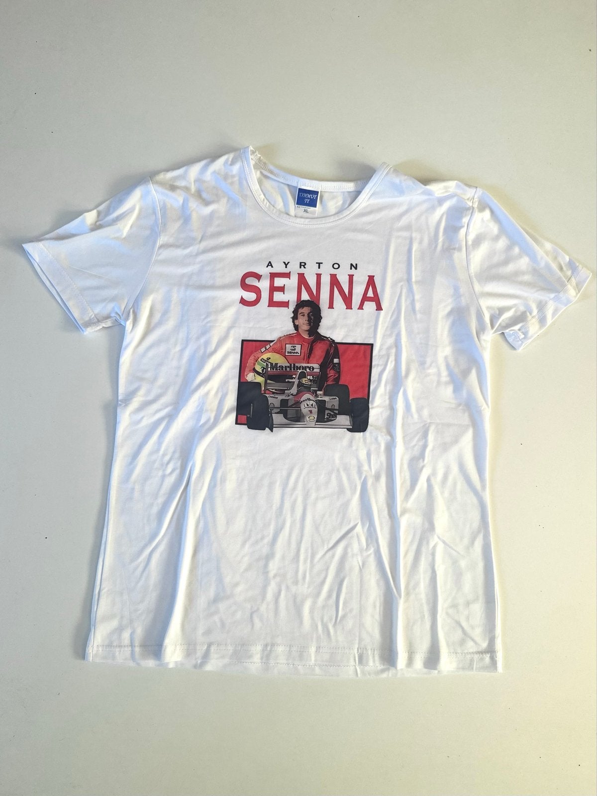 Ayrton Senna F1Retro  T-shirt - Wit - Nieuw maat XL, Ophalen of Verzenden, Nieuw, Maat 56/58 (XL), Wit