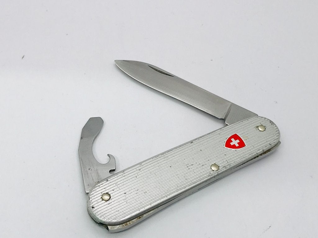 Victorinox Original Ribbed Alox Bantam 84 mm Vintage Swiss, Ophalen of Verzenden, Gebruikt