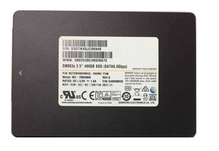 Samsung PM863a 480GB SSD (MZ7KM480N), Computers en Software, Harde schijven, Intern, Gebruikt, 480GB, Ophalen of Verzenden