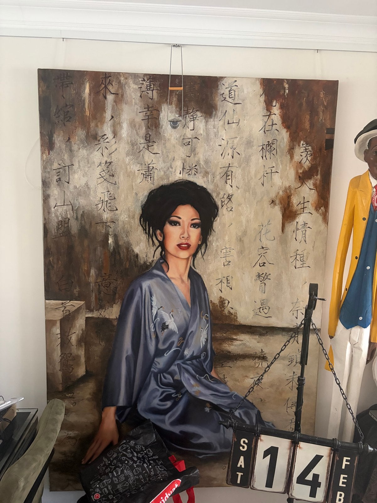 Jeanette Lots Kimono - Olieverf op doek (184x122cm), Ophalen, Doek, Portret of Personen, Realistisch