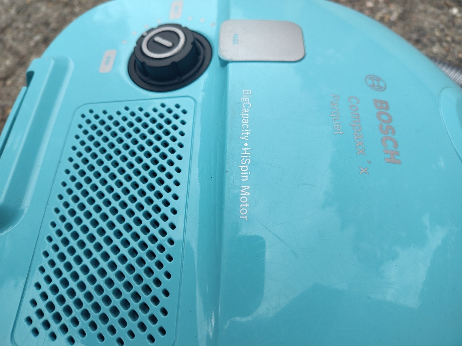Bosch Compaxxx Parquet stofzuiger - Turquoise, Gebruikt, Bosch, Ophalen, Stofzak