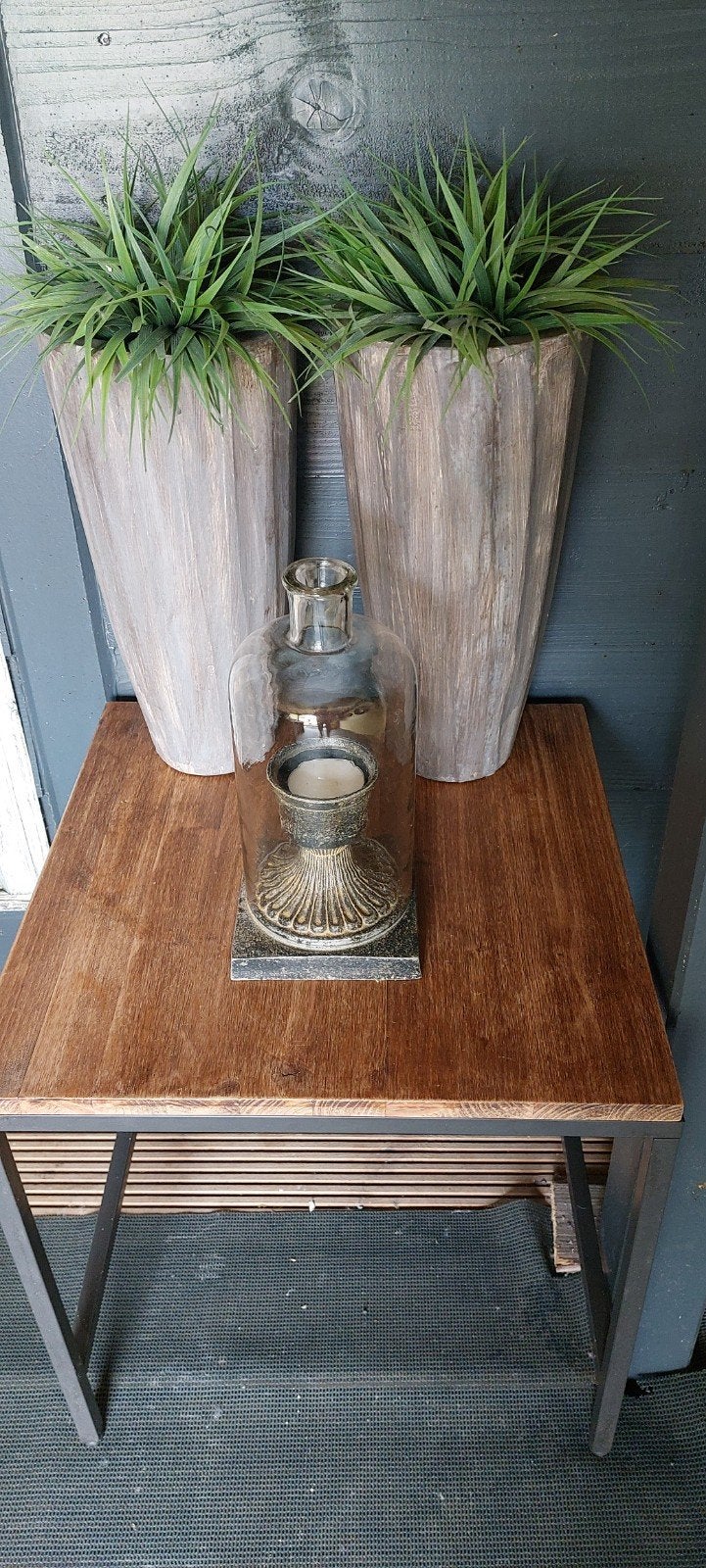 Decoratieve set: glazen stolp, kandelaar en planten, Ophalen, Gebruikt, Meerkleurig, Klassiek