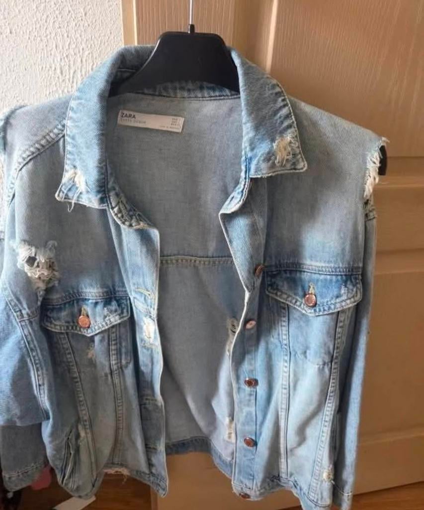 Zara spijkerjas maat L, Ophalen of Verzenden, Zo goed als nieuw, Blauw