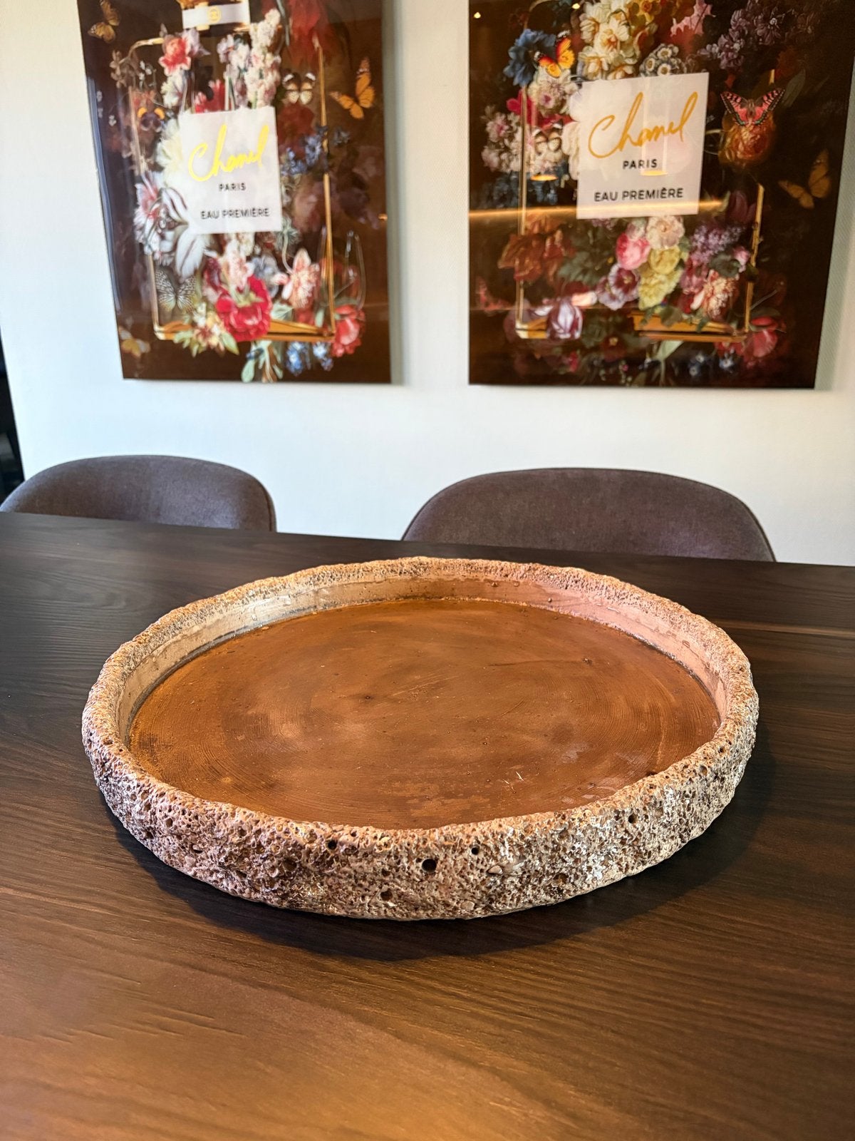 Decoratieve stenen schaal - 45 cm breed, Ophalen, Gebruikt, Schaal, Rond