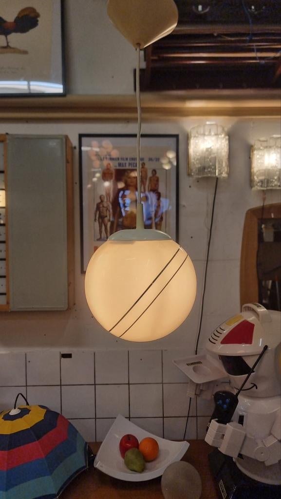 Vintage bollamp jaren 70 80 hollywood regency, Huis en Inrichting, Lampen | Plafondlampen, Gebruikt, Ophalen of Verzenden