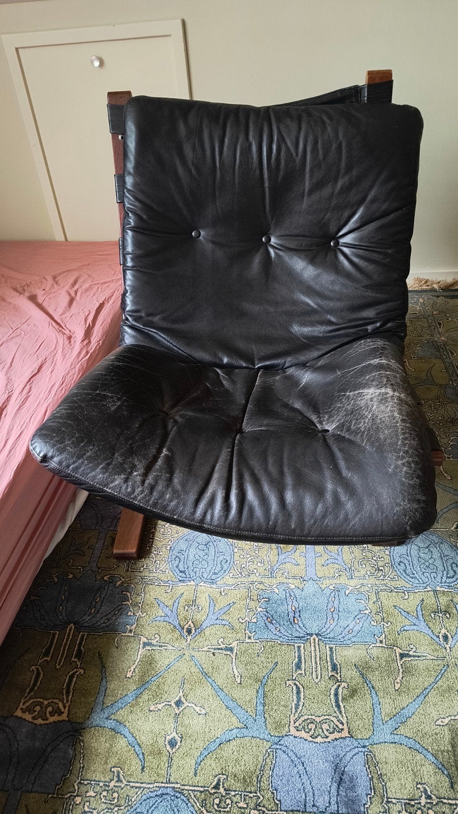 Vintage relax fauteuil Ingmar Relling - Siesta, Gebruikt, 75 tot 100 cm, Ophalen of Verzenden, Leer