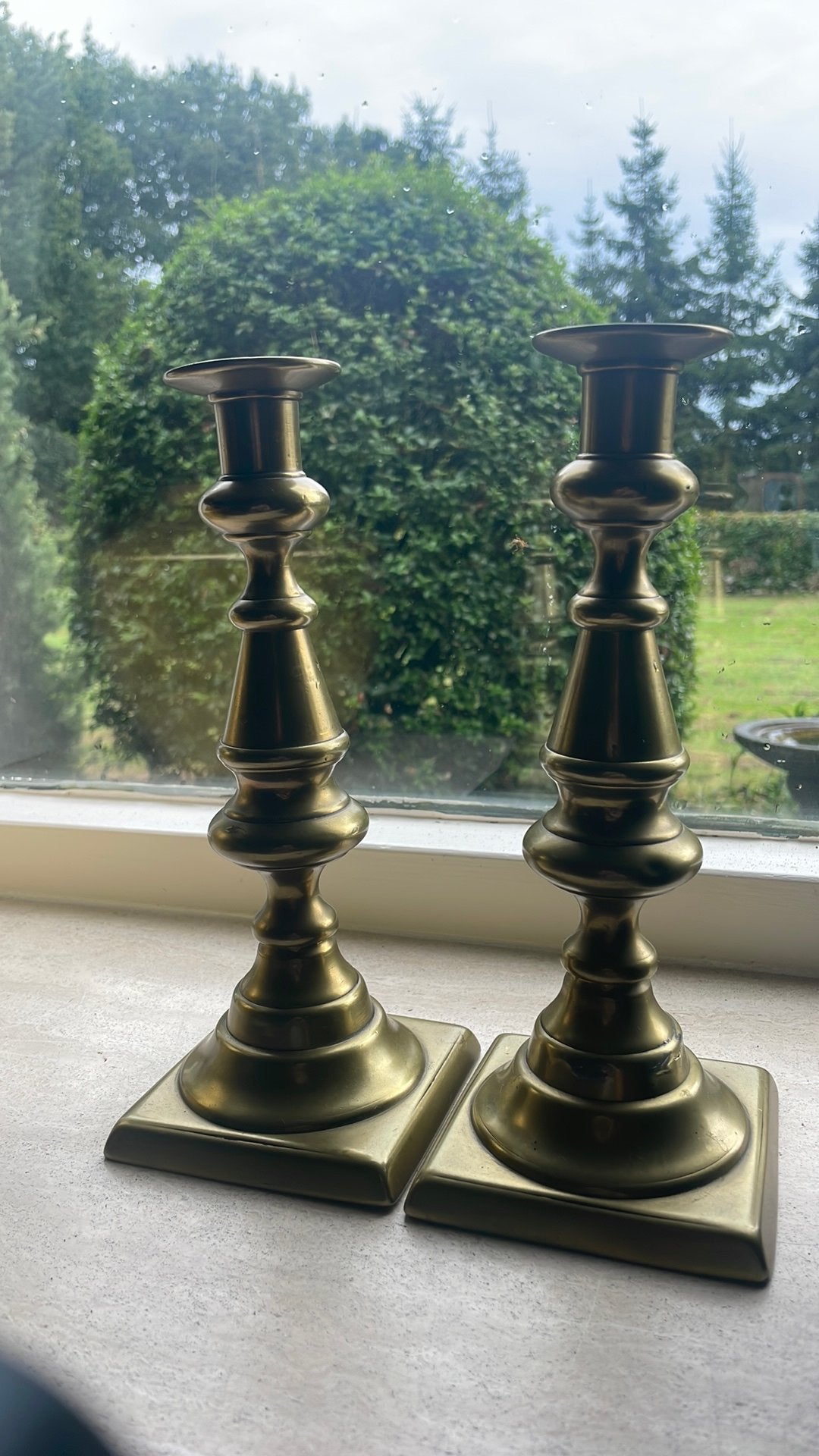 2 antieke koperen kandelaars., Ophalen, Koper of Brons