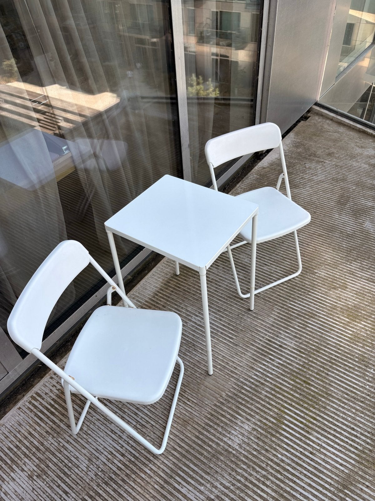 IKEA FEJAN tafel en VIHALS opvouwbare stoelen set, Tuin en Terras, Tuintafels, Ophalen, Gebruikt, Vierkant, Metaal
