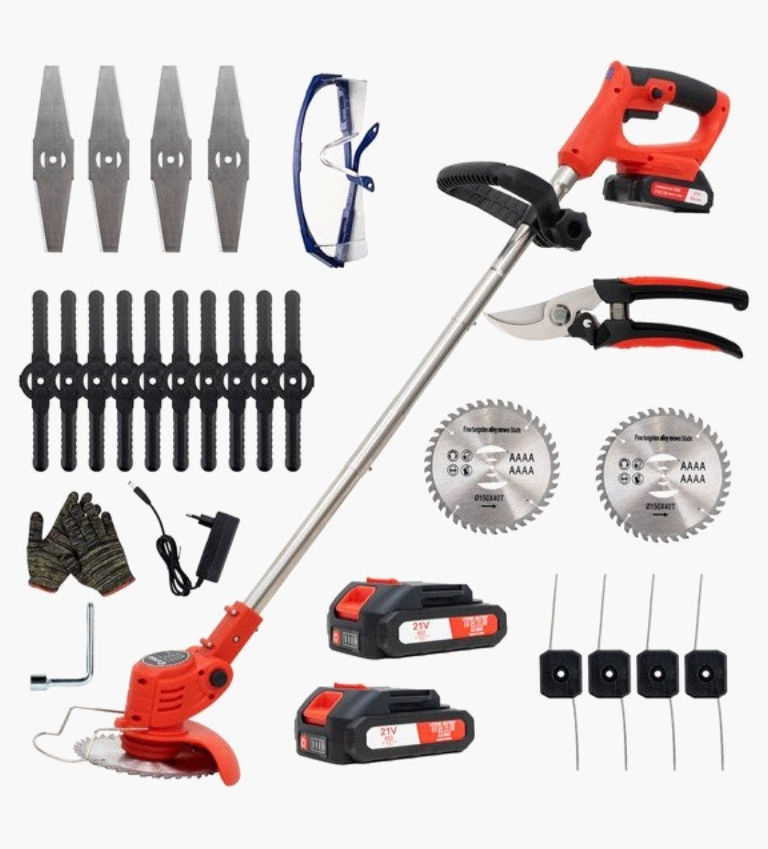 OUTIGO KF8L Accu Grastrimmer - 21V - 2 Accu's, Tuin en Terras, Ophalen of Verzenden