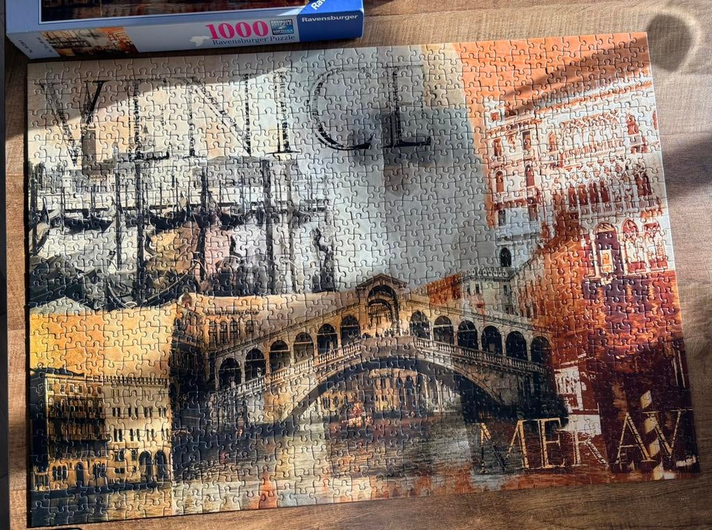 Mb puzzel 1000 stukjes venice, Ophalen of Verzenden, 500 t/m 1500 stukjes, Zo goed als nieuw