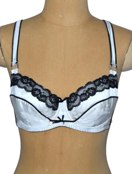 Nieuwe Pleasure State sexy bh, kant, wit/zwart, Mt. 75 C, Pleasure State, Verzenden, Wit, BH