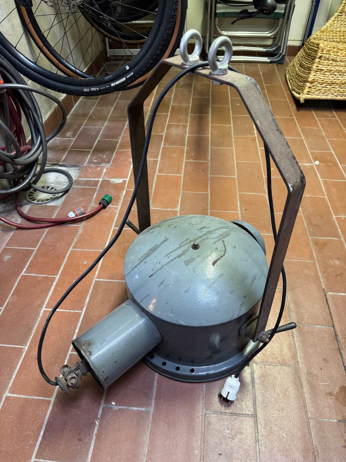 Vintage Industriële Hanglamp - Grote Werkplaatslamp, Antiek en Kunst, Ophalen