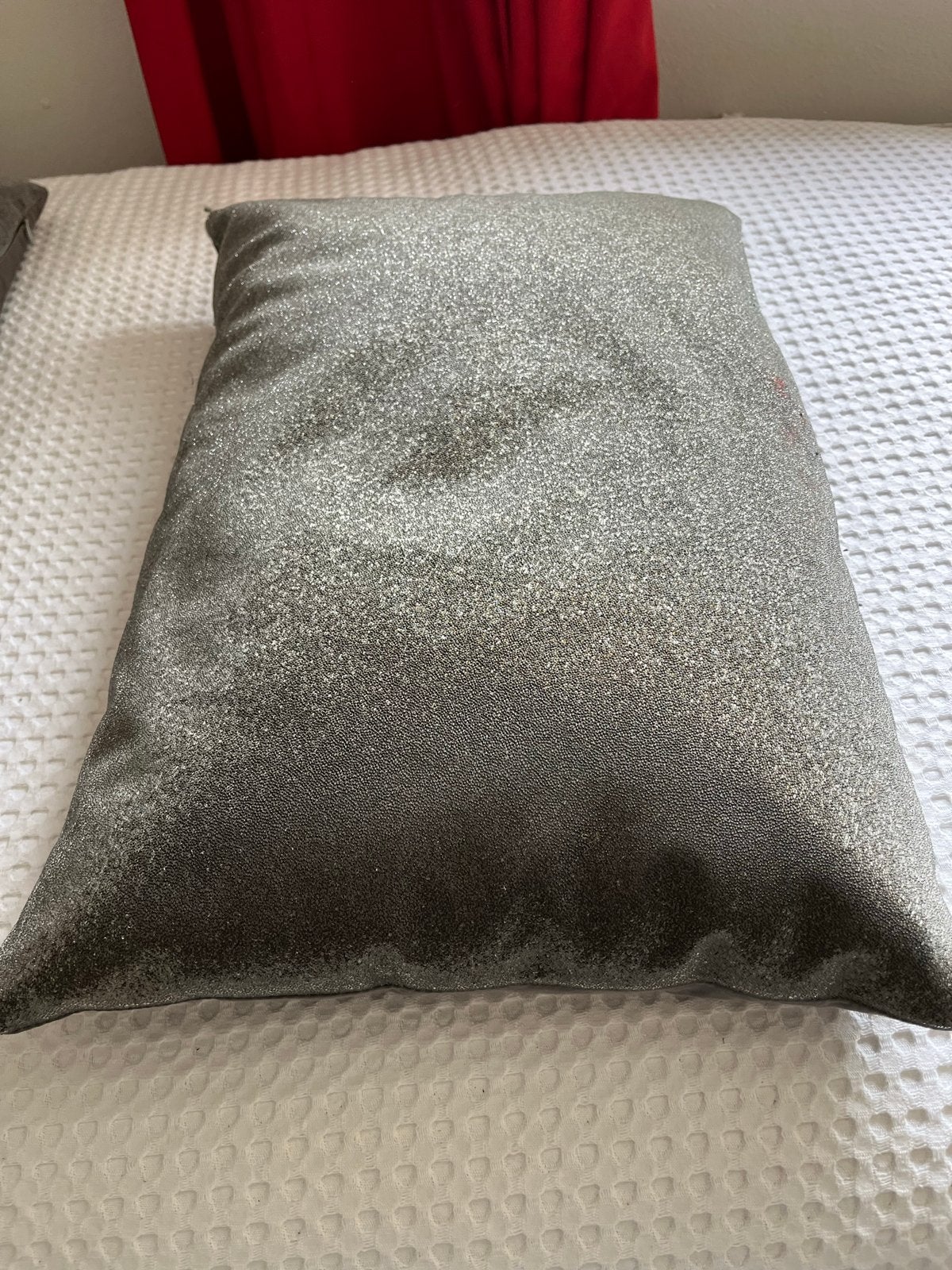 Decoratief kussen met veren vulling, grijs, 35x50 cm, Ophalen of Verzenden, Rechthoekig