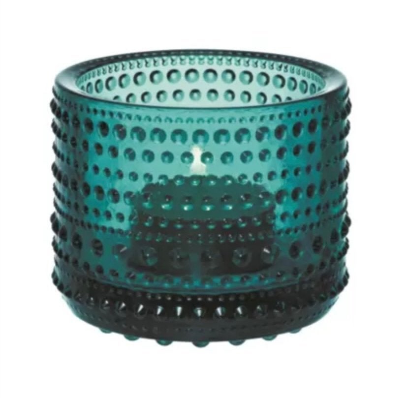 Iittala Kastehelmi waxinelichthouder seablue, Blauw, Overige merken, Waxinelichthouder, Ophalen of Verzenden