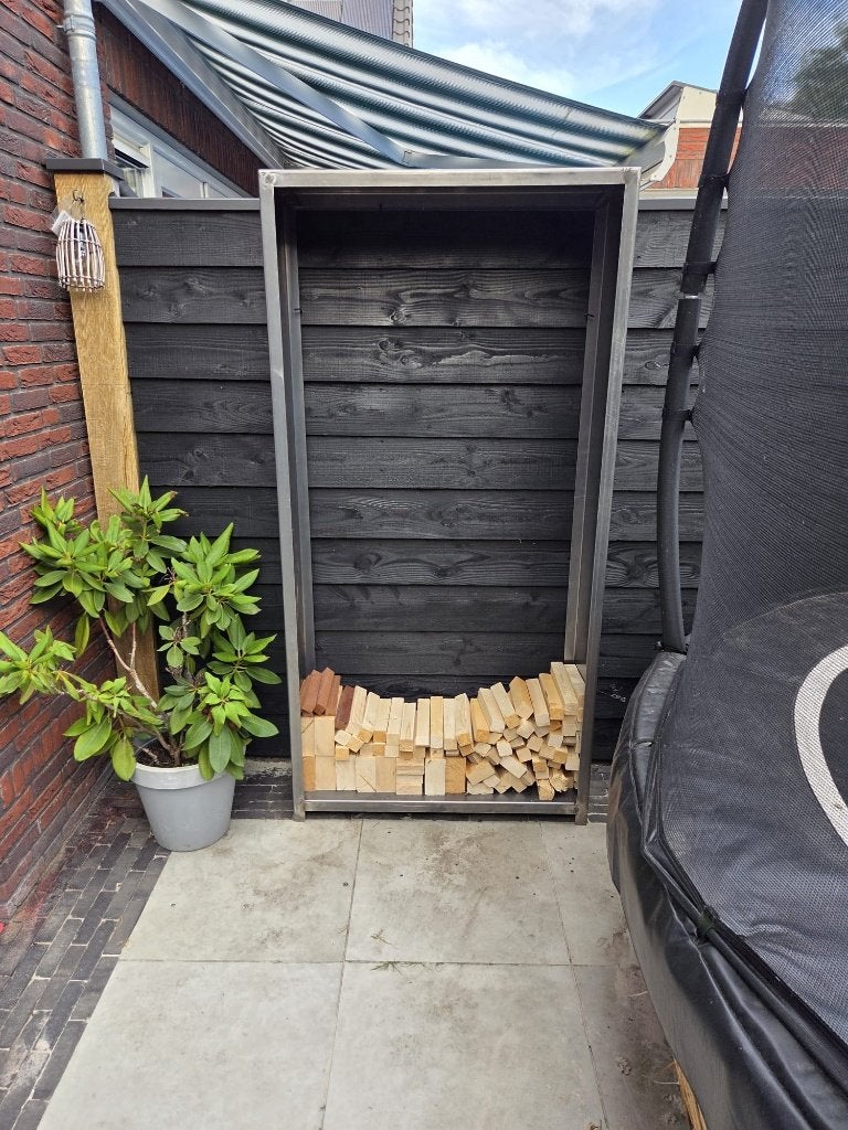 Houtopslag van cortenstaal - op maat gemaakt, Tuin en Terras, Bloembakken en Plantenbakken, Nieuw, Metaal, 100 cm of meer, Ophalen
