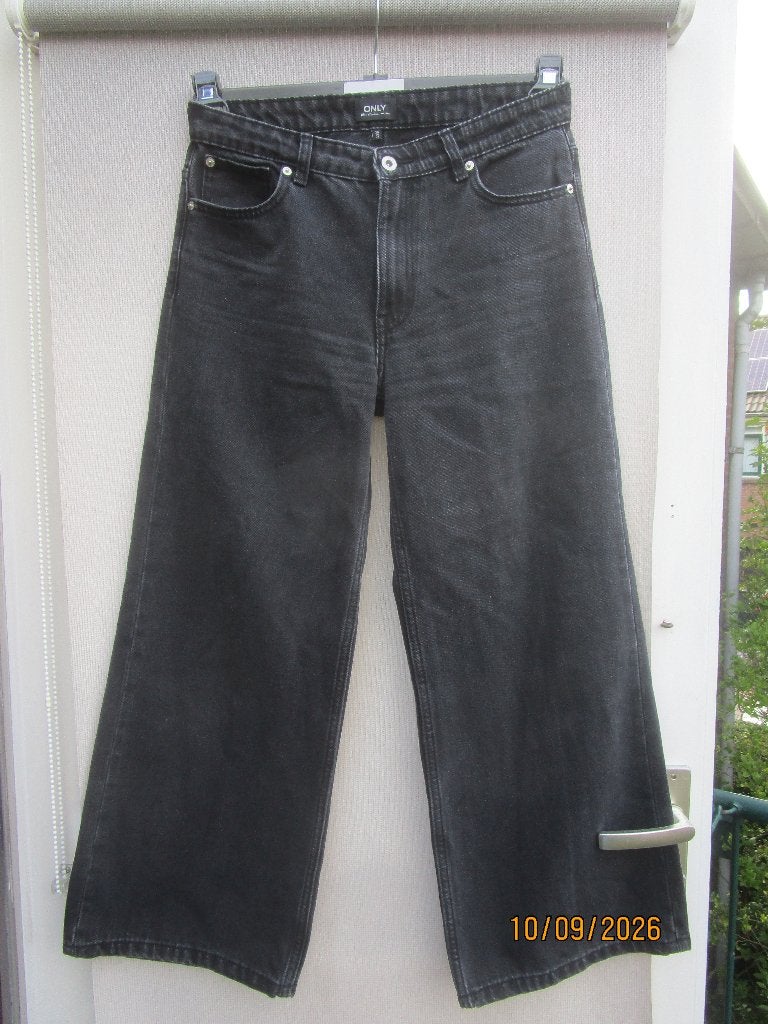 Spijkerbroek ONLY mt 36  zwart  wijde  pijpen, Only, Zwart, Ophalen of Verzenden, W28 - W29 (confectie 36)