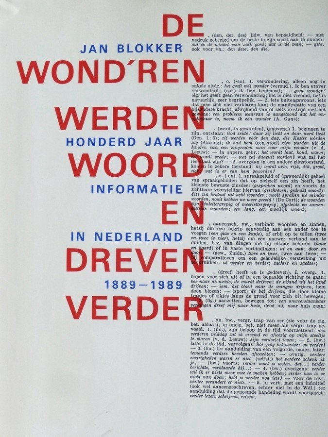 Jan Blokker - De wond’ren werden woord en dreven verder, Ophalen of Verzenden, Gelezen, Media