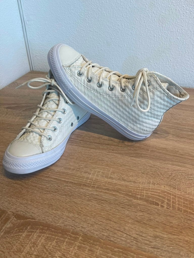 Converse Chuck Taylor All Star Leer Wit Monochrome | Maat 38, All@star.com, All, Wit, Ophalen of Verzenden