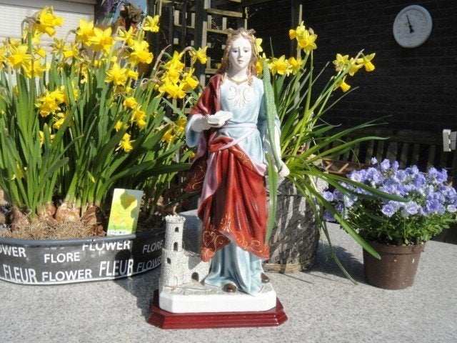 Beeld van de Heilige Barbara -porselein - NECA, Ophalen of Verzenden, Zo goed als nieuw, Beeld(je), Christendom | Katholiek