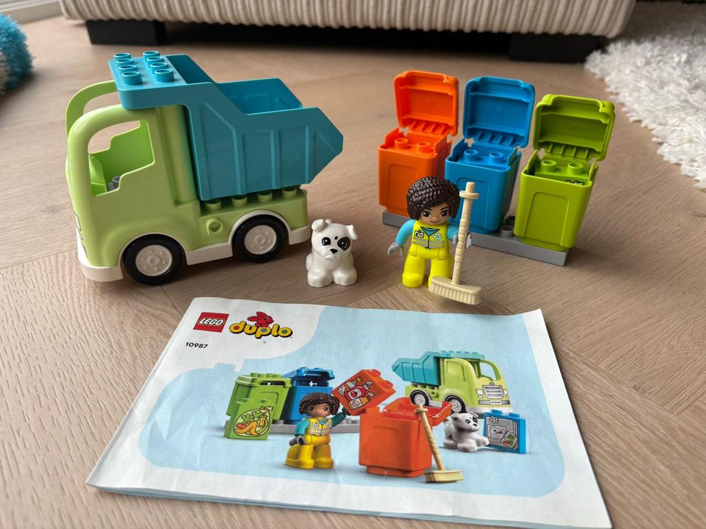 Lego Duplo 10987 Vuilniswagen en Recyclage, Ophalen, Overige thema's, Zo goed als nieuw, Duplo