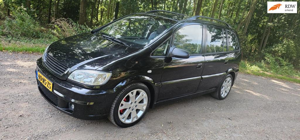 Opel Zafira 2.0-16V OPC VASTE PRIJS GOED LEZEN, Gebruikt, Leder en Stof, Zwart, 600 kg