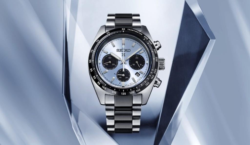 Seiko Speedtimer Solar SSC909 Ice Blue LE, Sieraden, Tassen en Uiterlijk, Horloges | Heren, Staal, Polshorloge, Ophalen of Verzenden
