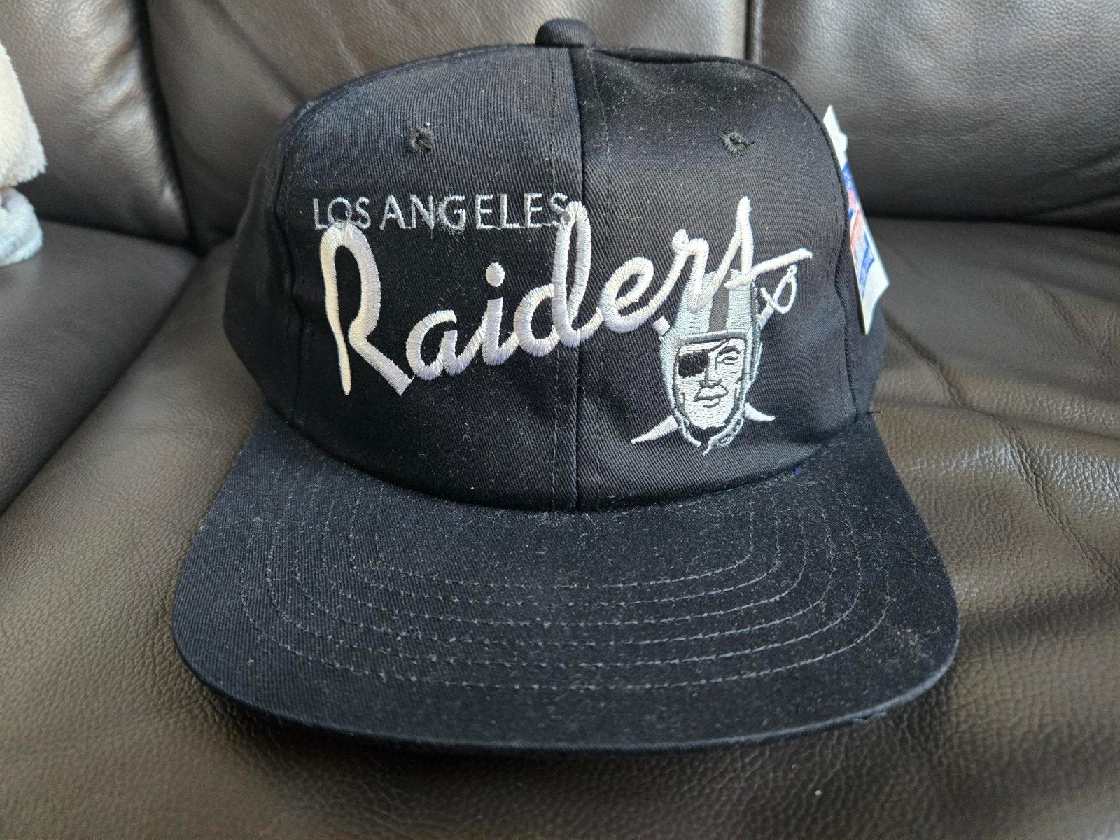 Vintage 90s Los Angeles Raiders Deadstock Snapback Hat, Nieuw, Pet, Amcap, One size fits all