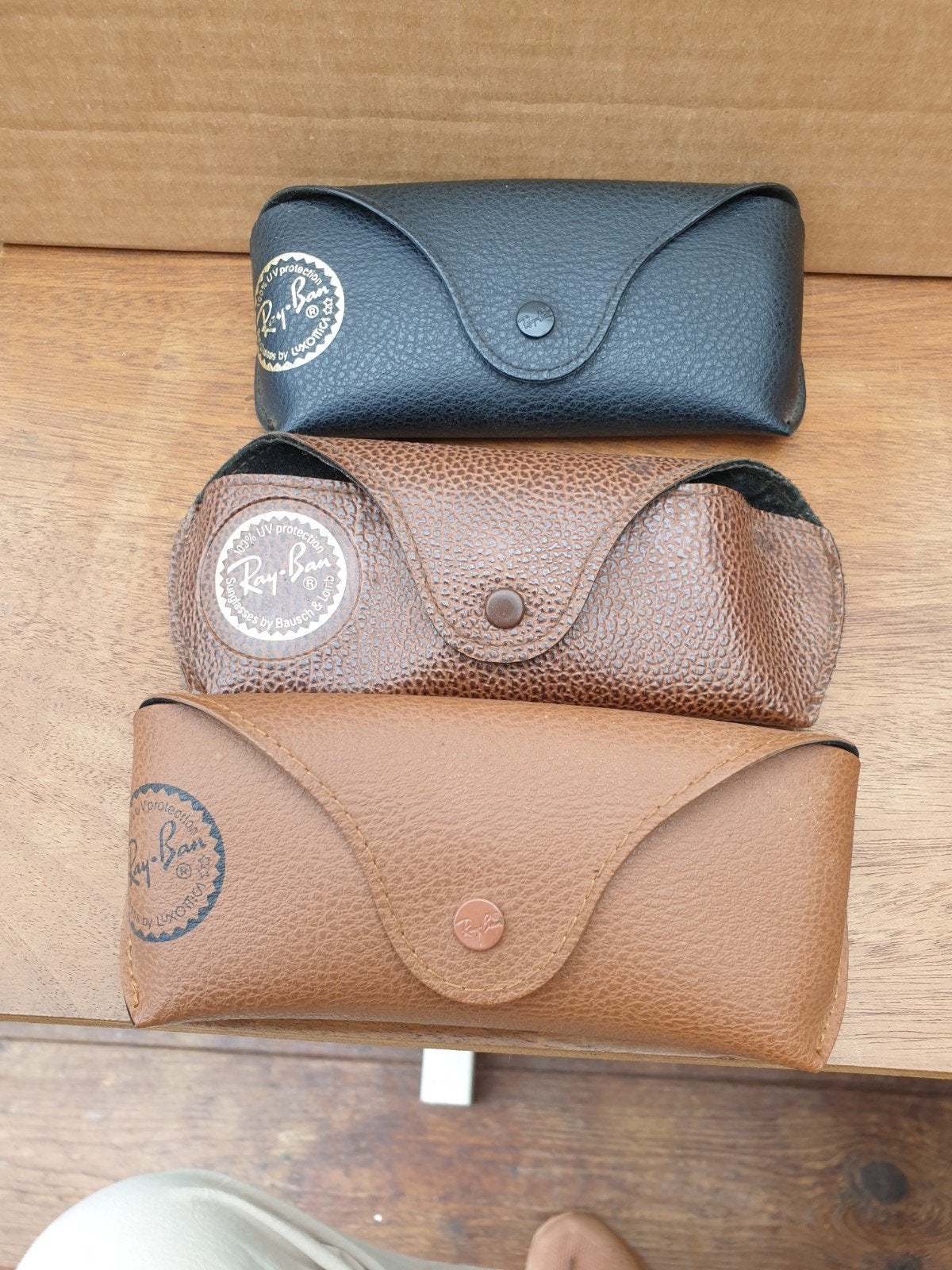 3x originele Ray Ban zonnebril kokers (5), Ophalen of Verzenden, Zo goed als nieuw, Ray-Ban