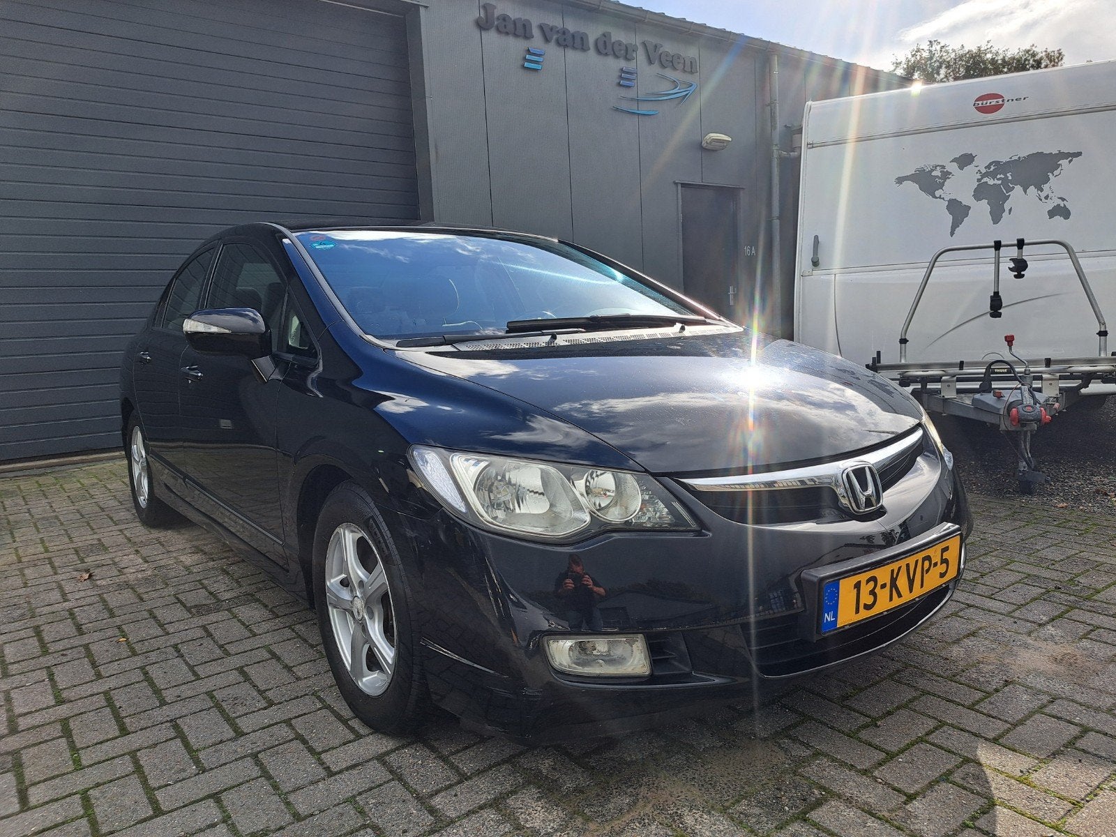 Honda Civic 1.3 Automaat Vtec Hybrid/Clima/Cruise/2008/4-Dr, Stof, Zwart, Bedrijf, Hybride Elektrisch/Benzine